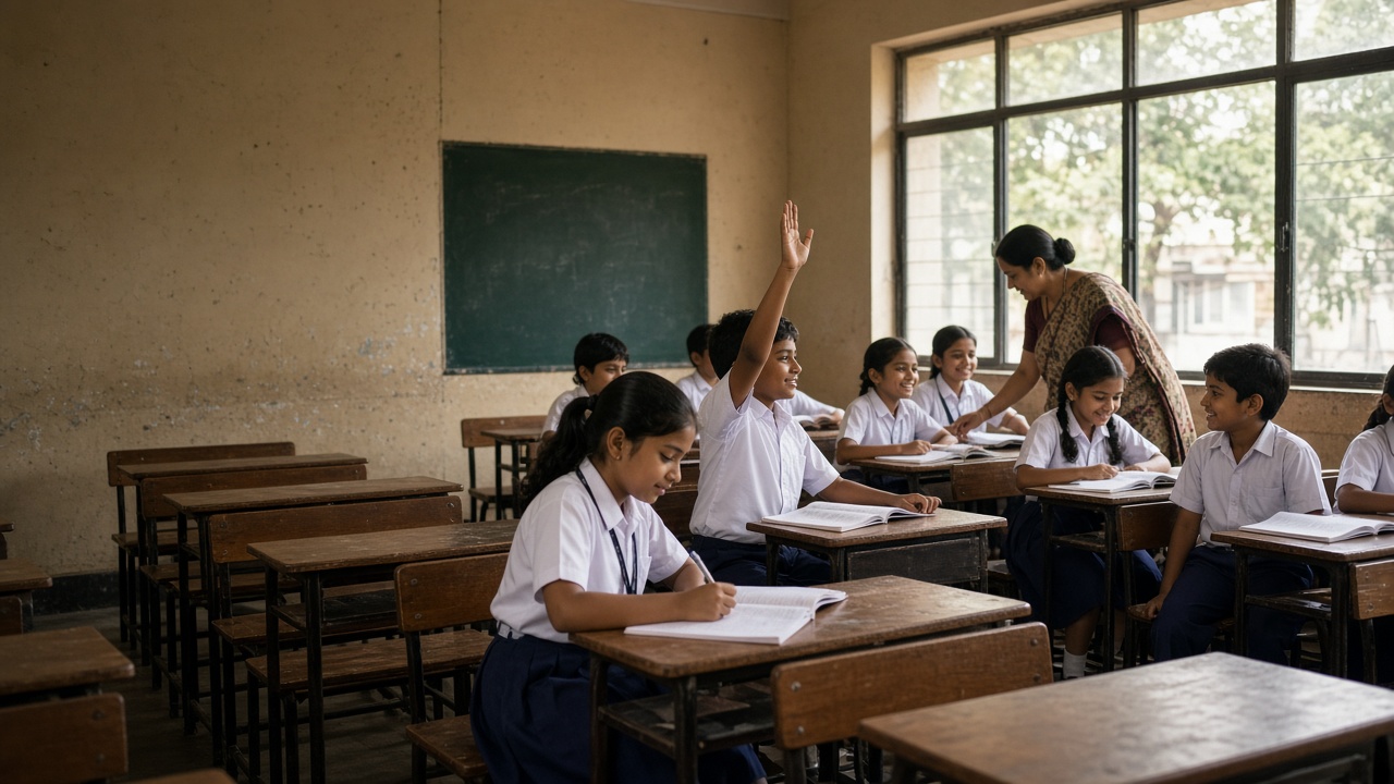 School children learning in class at SLR Education